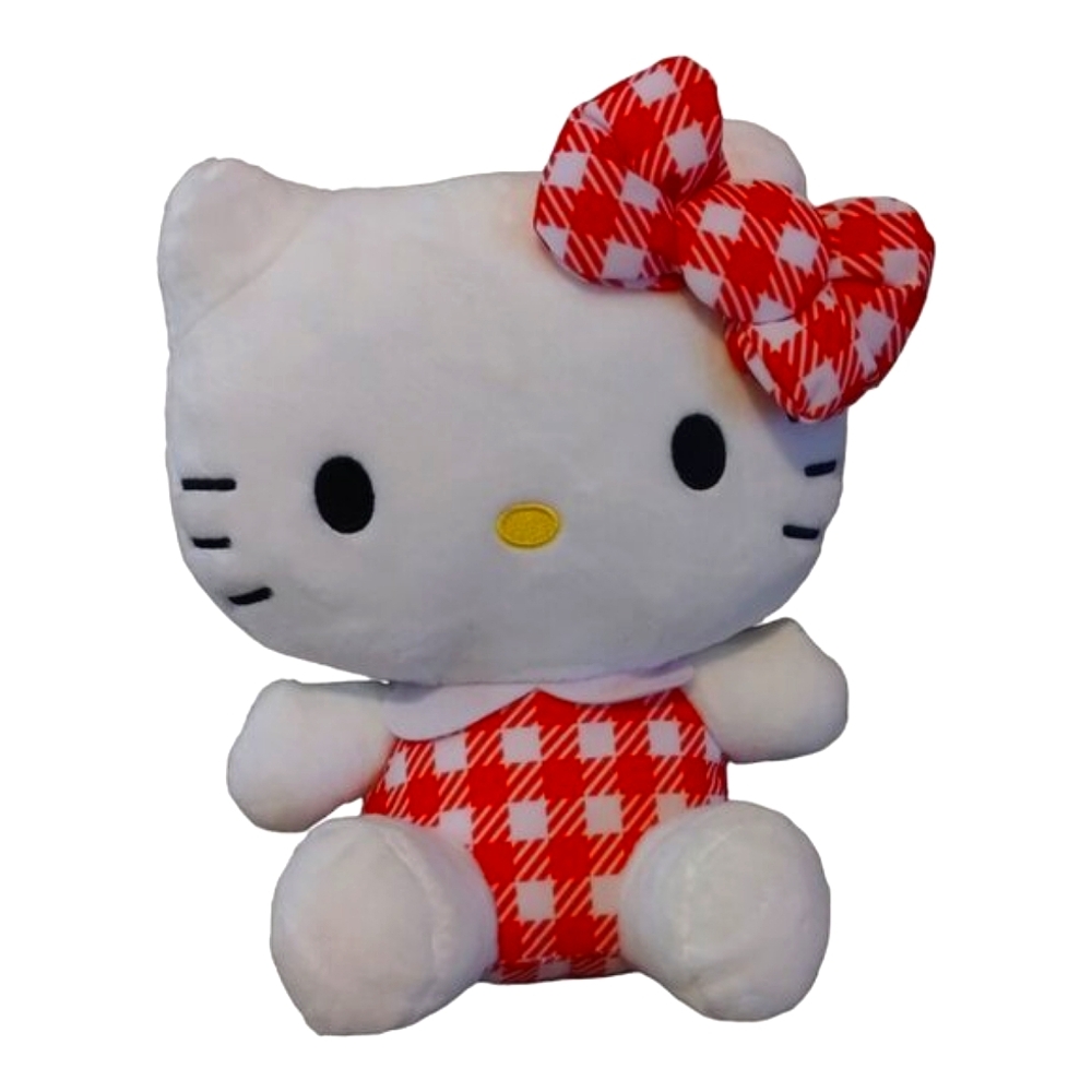 Sanrio Hello Kitty Kawaii Plush Doll Red Striped Dress‎ Stuffed Toy SKJ USA